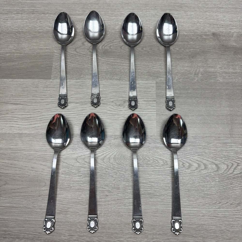 National Stainless, King Eric, Lot of 8 Piece Spoon Set Japan Made Stainless